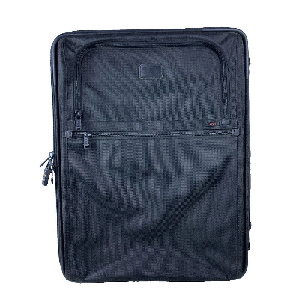 TUMI Alpha Black Ballistic Nylon Expandable 2 Wheel Rolling Checked Suitcase